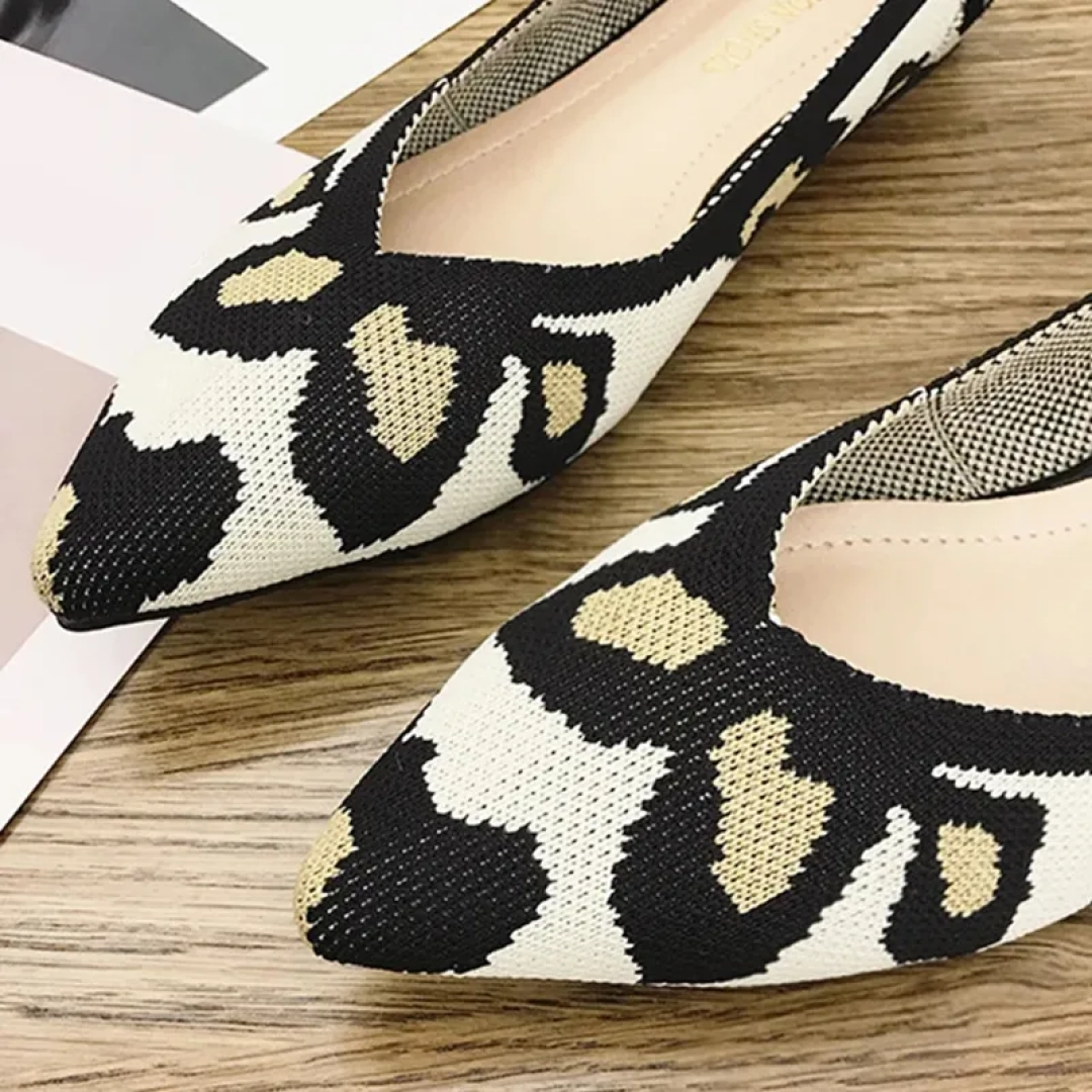 Ballerines Semwiss en maille motif léopard et bout pointu de seconde main Douala, Cameroun • iDieze
